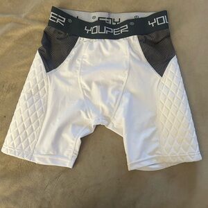 Men's White Baseball Sliding Shorts